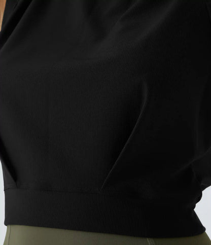 Patitoff™ Flow Pet Hair Resistant Crew Neck Sleeveless Cropped Yoga Tank Top