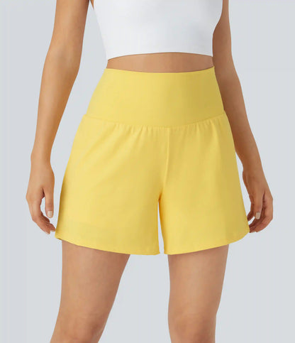 SoftlyZero™ Airy Super High Waisted 2-in-1 InstantCool Yoga Shorts 5'' with Pockets-Longer Length