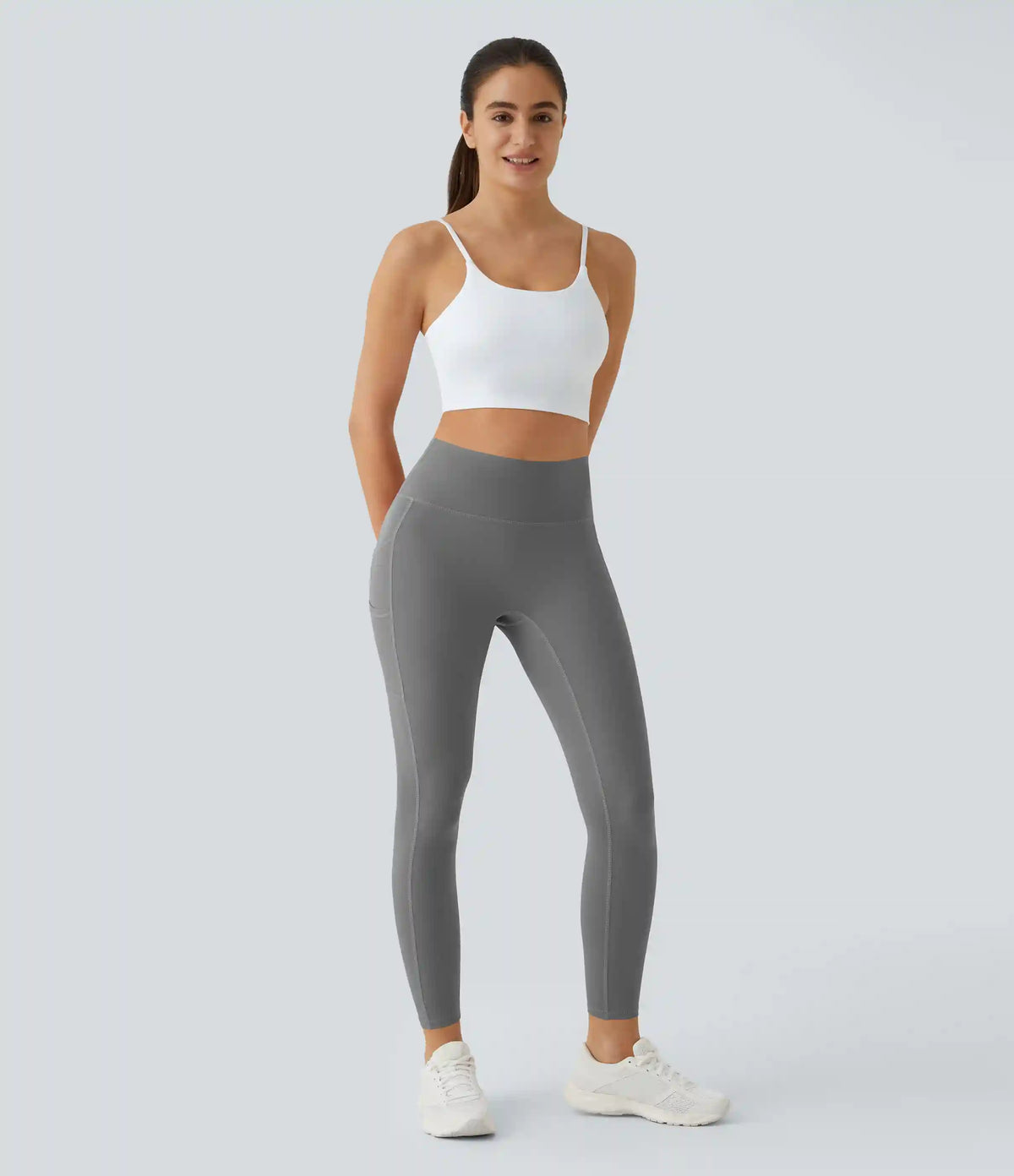 SoftlyZero™ High Waisted Double Pockets Plain Leggings