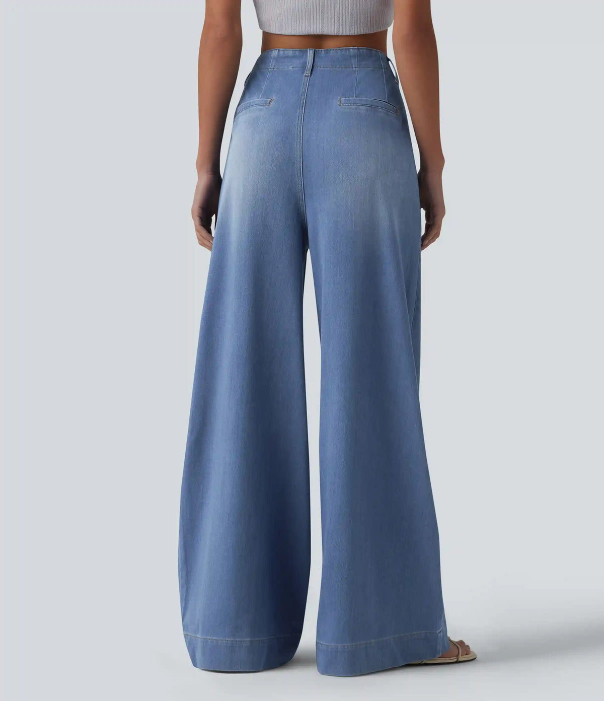 Halara Flex™ High Waisted Wide Leg Flare Casual Jeans with Pockets