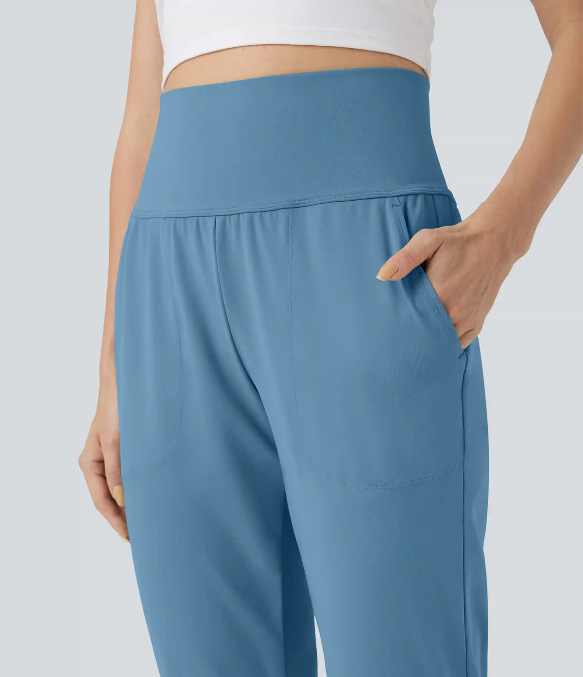 DayStretch Mid Rise Tummy Control Running Joggers with Pockets