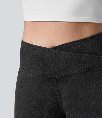 Halara Flex™ Crossover Pocket Washed Denim Work Plus Size Leggings