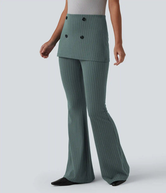 High Waisted Stripe InstantCool Flare Work Pants