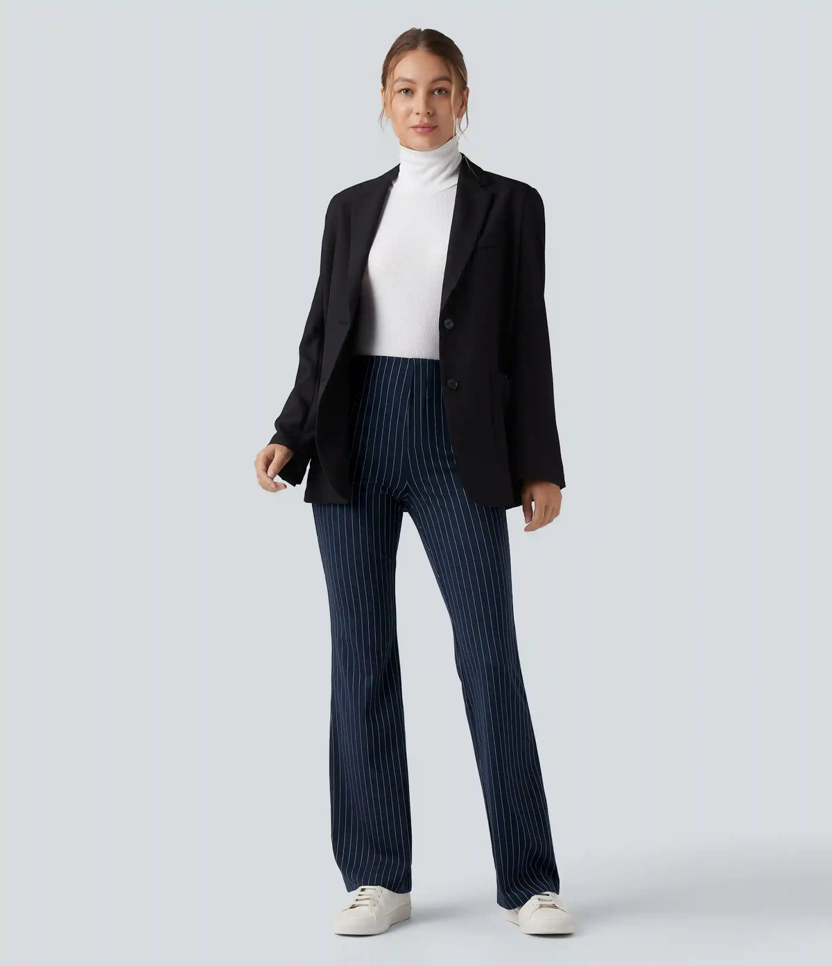 Halara Flex™ High Waisted Striped Work Flare Pants with Pockets