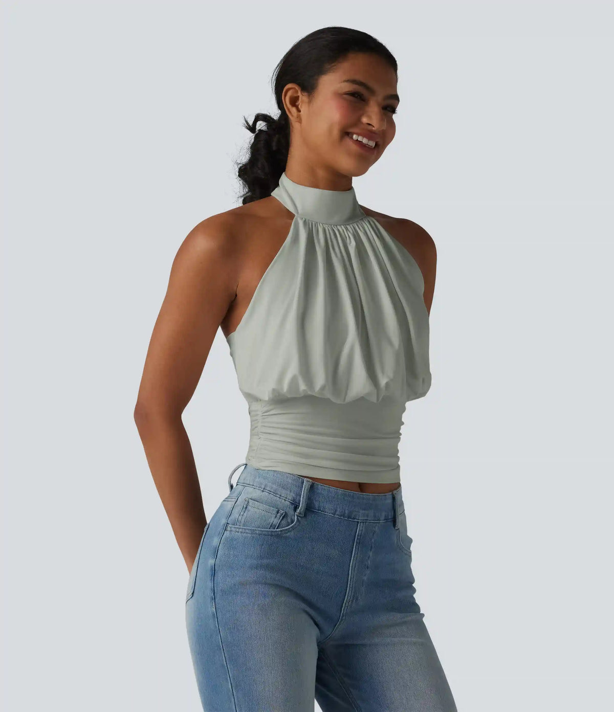 Halter Tie Back Casual Tank Top