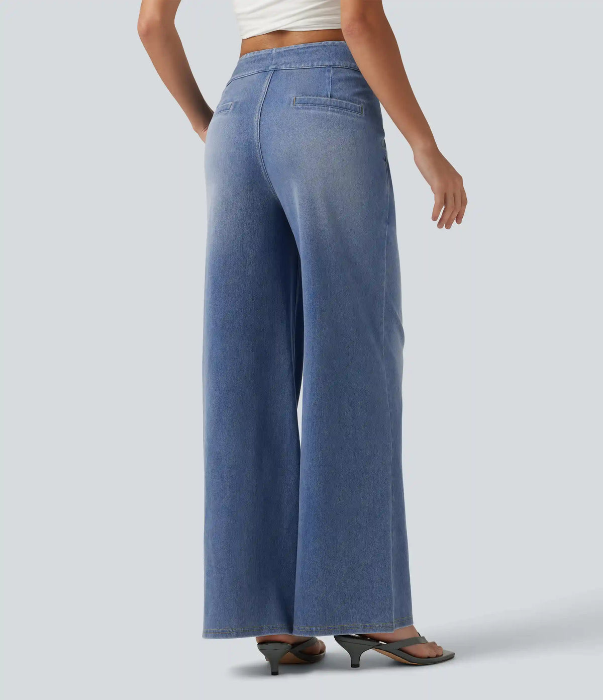 Halara Flex™ High Waisted Wide Leg Casual Jeans with Pockets