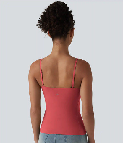 Scoop Neck Built-in Bra Casual Tank Top B-E Cups