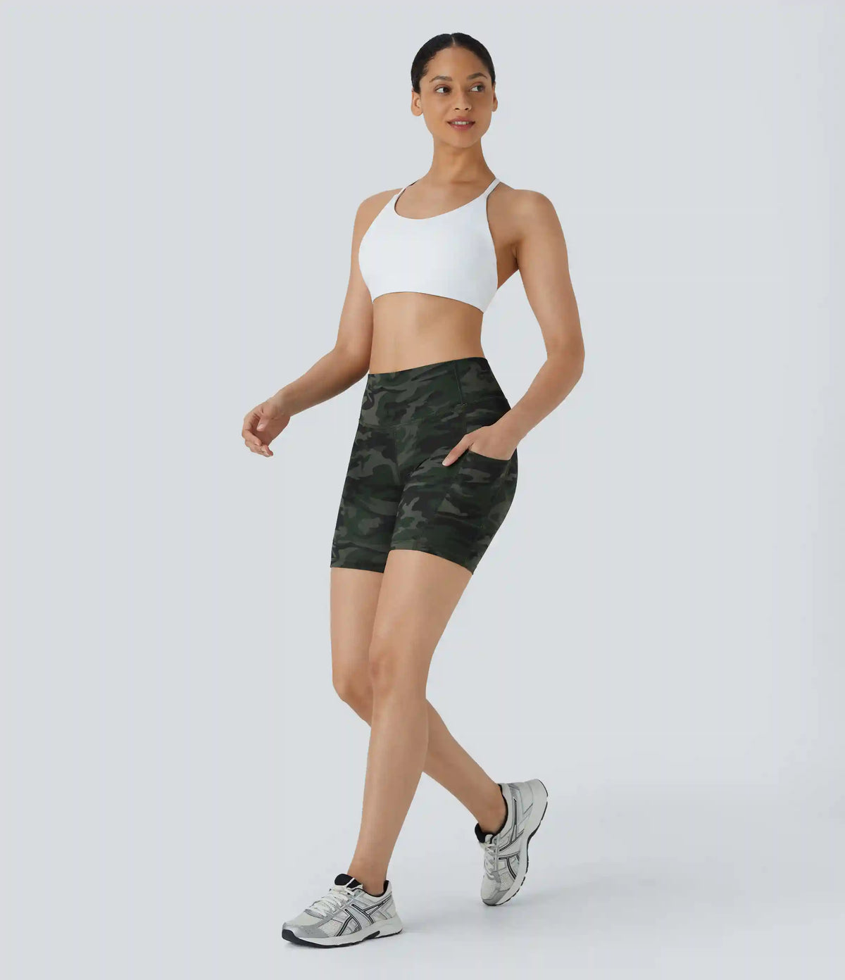 High Waisted Pocket Running Biker Shorts