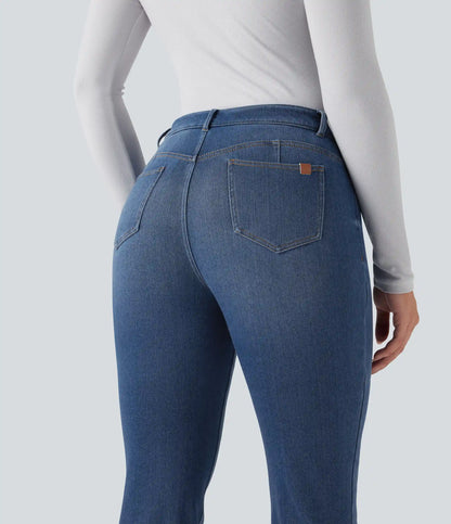 Halara Flex™ Denim Heat Mid Rise Casual Flare Jeans with Pockets
