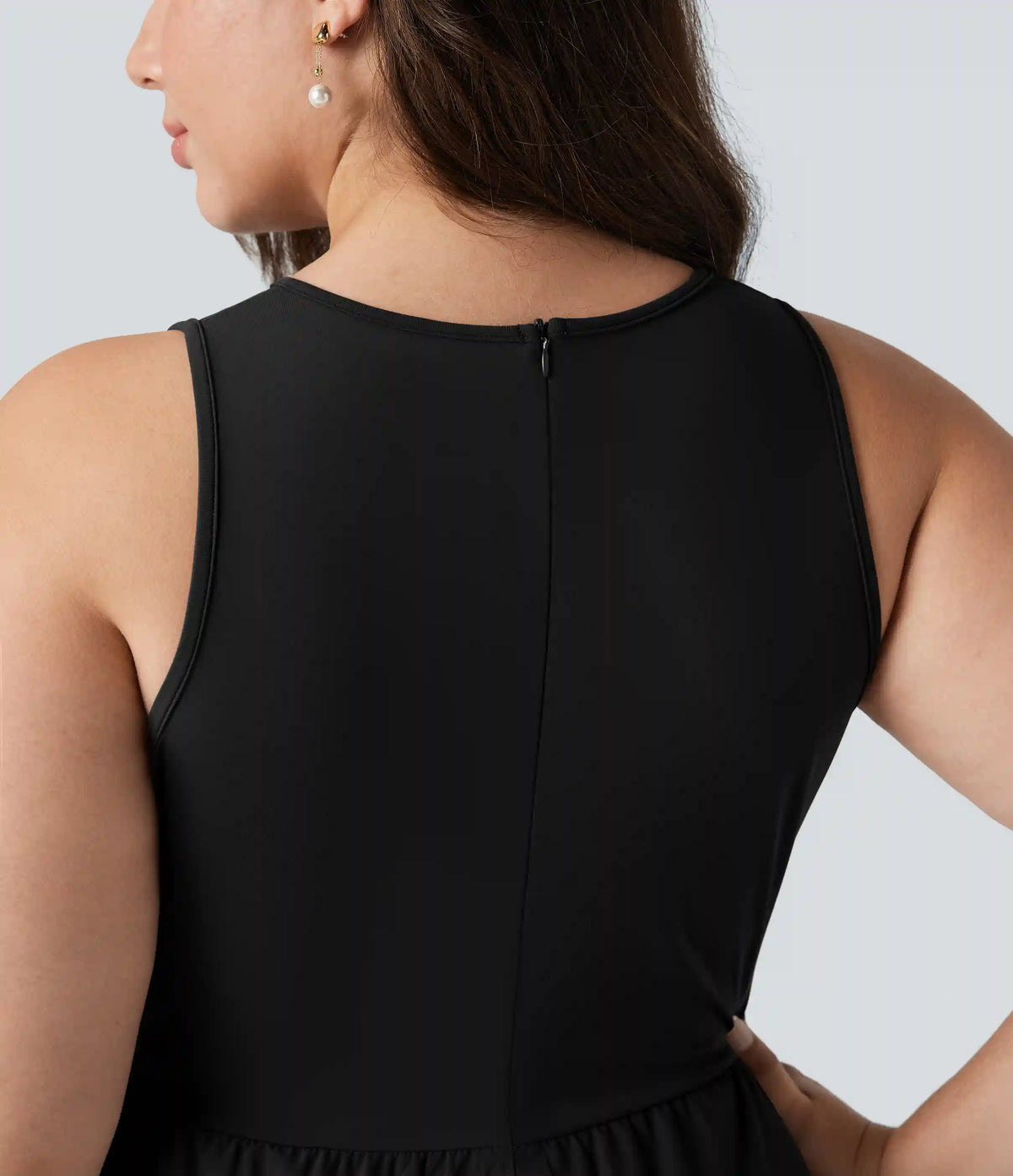 Plus Size Breezeful™ Sleeveless Quick Dry Overlay Jumpsuit with Pockets
