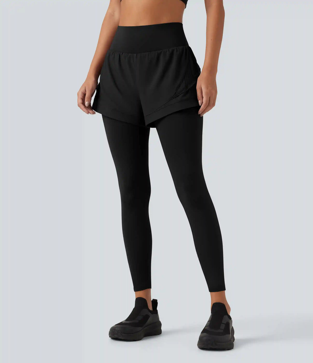 Breezeful™ High Waisted Tummy Control 2-in-1 Quick Dry Running Pants with Pockets