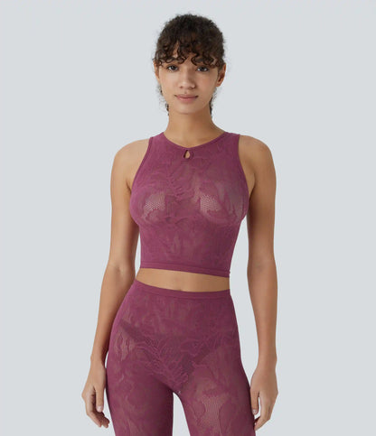 OneForm Seamless Flow Cut Out Cropped Casual Tank Top