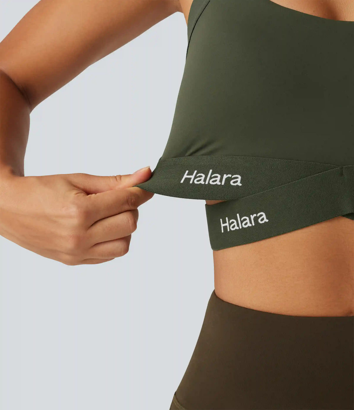Halara UltraSculpt™ Medium Support U Neck Crossover Training Sports Bra with Non-Removable Pad