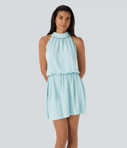 Halter Flowy Mini Dress