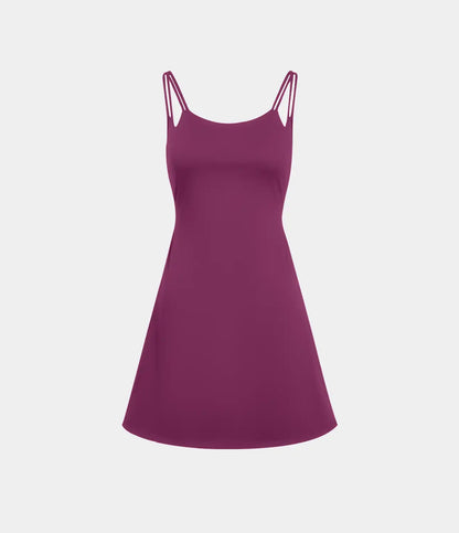 SoftlyZero™ Plush Double Straps 2-Piece Pocket Slip Dance Active Dress A-D Cups