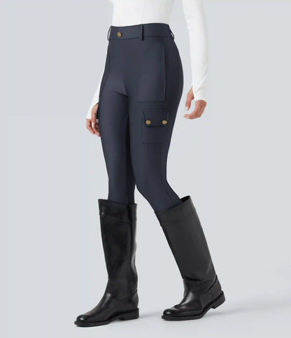 High Waisted Sheen 7/8 Leggings with Pockets