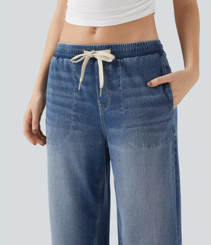 Halara Flex™ Low Rise Drawstring Casual Baggy Sweatpants Jeans with Pockets