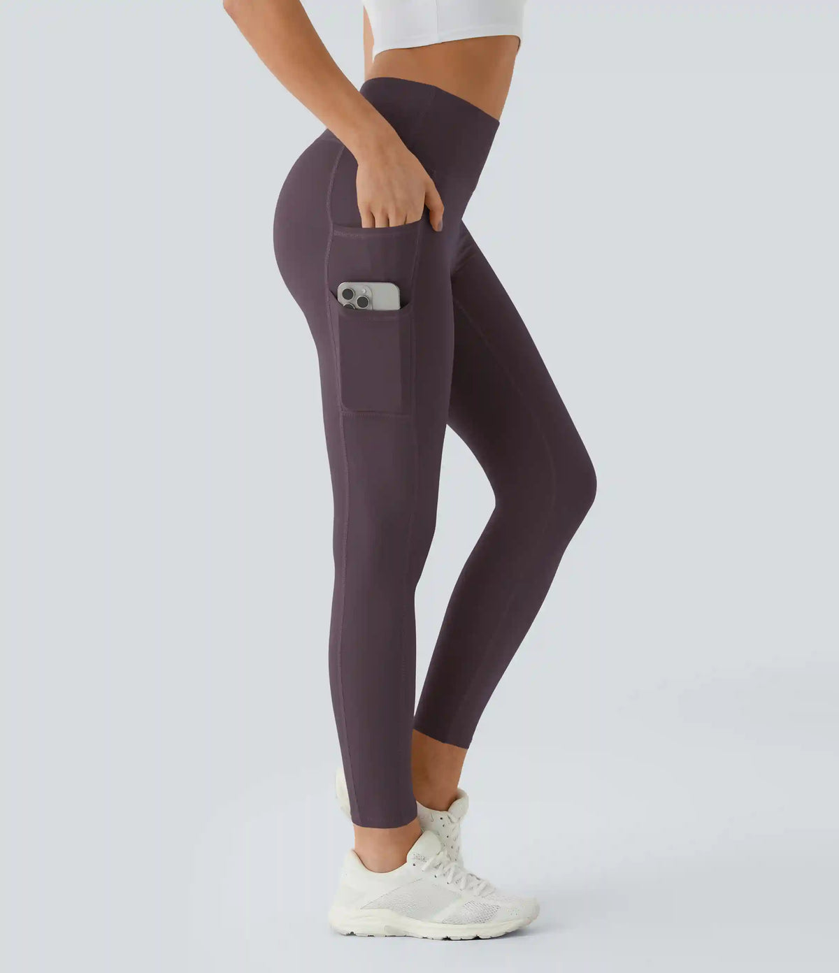 SoftlyZero™ High Waisted Double Pockets Plain Leggings