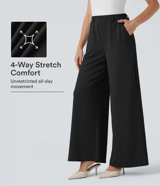 Halara Flex™ High Waisted Palazzo Wide Leg Crepe Work Pants with Pockets