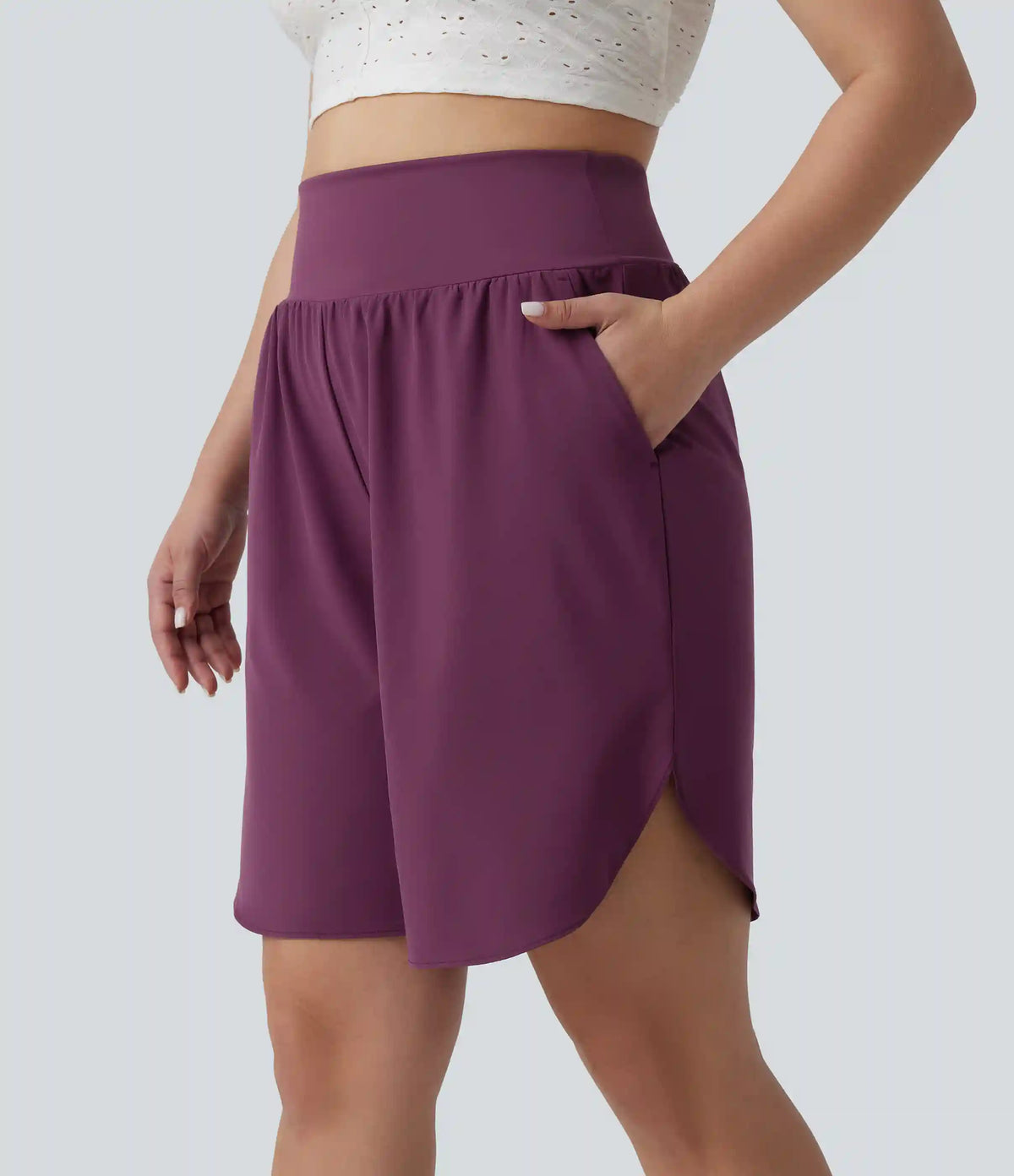 Plus Size Breezeful™ High Waisted Resort Shorts 8" with Pockets