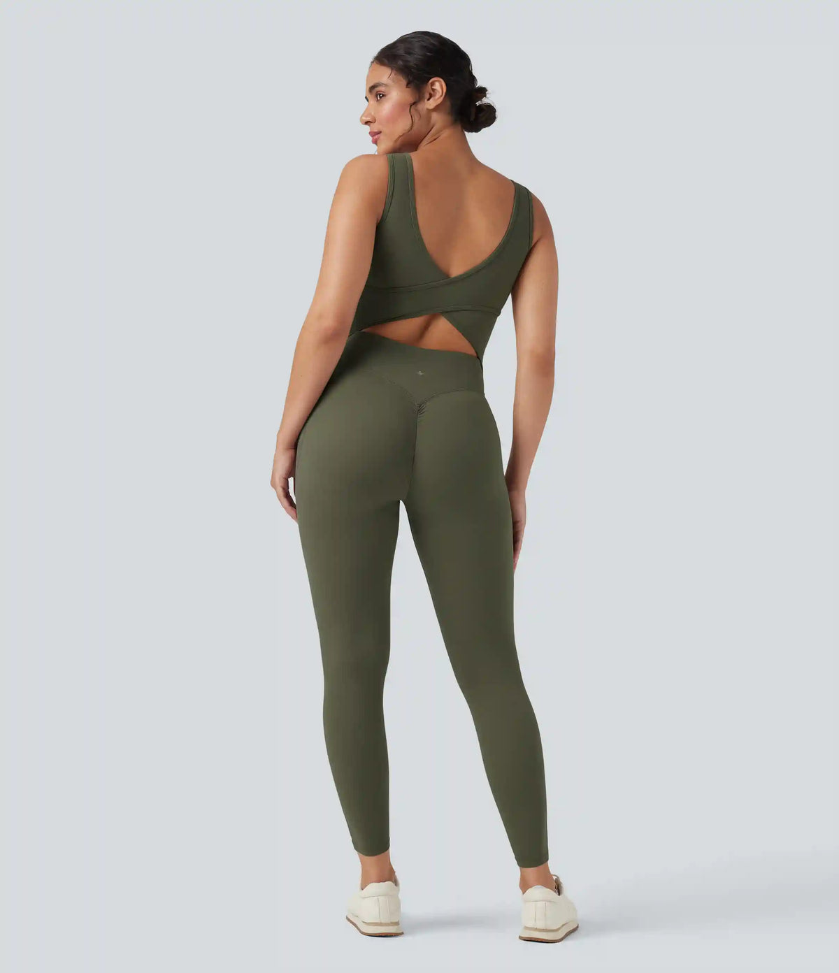 Halara UltraSculpt™ V Neck Tummy Control Butt Lifting Workout Jumpsuit with Pockets