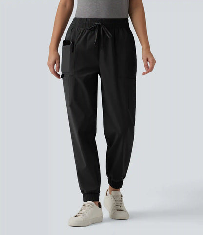 Mid Rise Drawstring Casual Cargo Joggers with Pockets