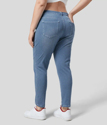 Halara Flex™ Mid Rise Zipper Pockets Casual Plus Size Skinny Jeans