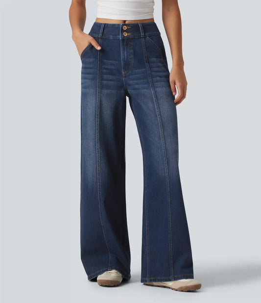 Halara Flex™ Mid Rise Wide Leg Casual Jeans with Pockets