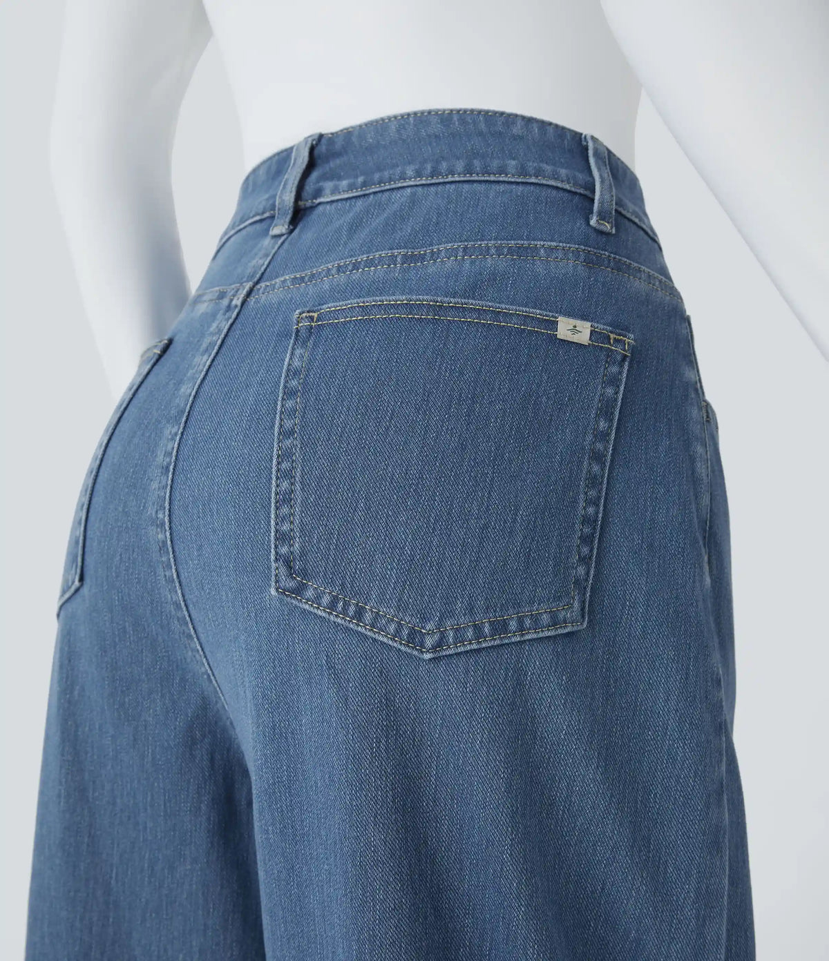 Halara Flex™ High Waisted Pockets Washed Casual Baggy Jeans