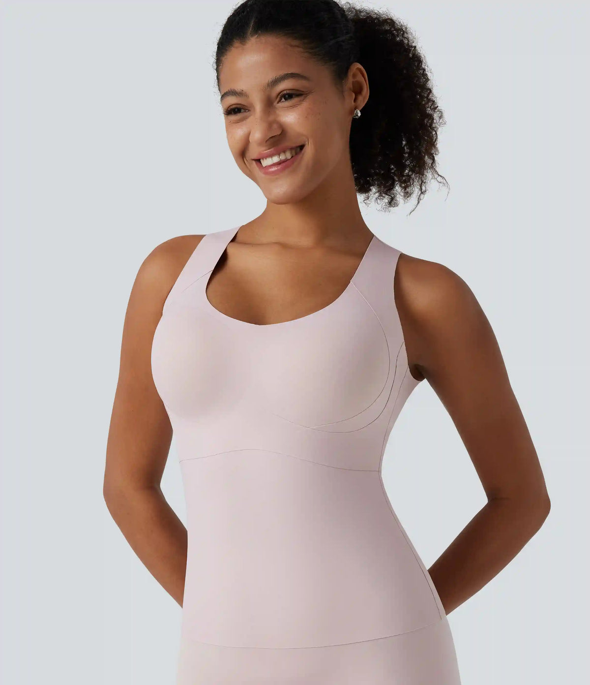 U Neck Push-Up Built-in Bra Casual Underwear