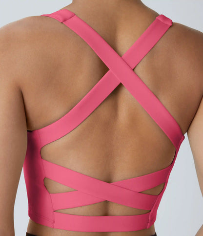 SoftlyZero™ Airy Square Neck Backless Crisscross Cropped InstantCool Yoga Tank Top