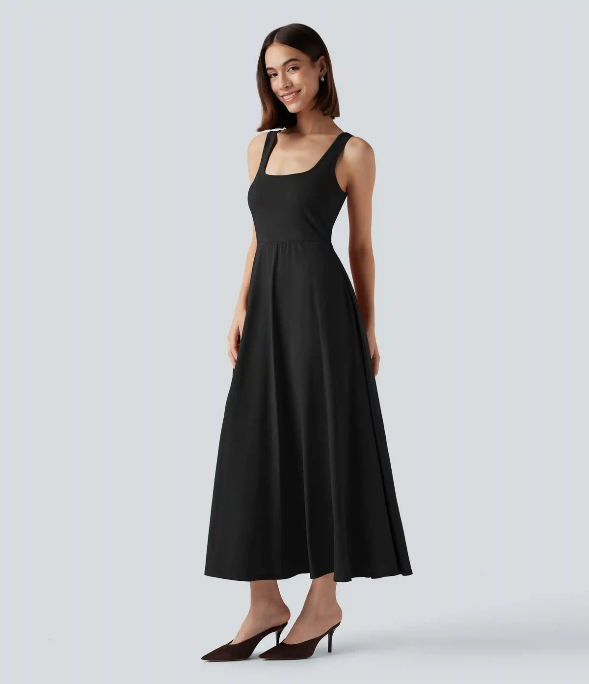 Long Sleeve Wrapped Tie Back 2-Piece Midi Dress with Pockets