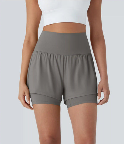 SoftlyZero™ Airy Super High Waisted 2-in-1 InstantCool Yoga Shorts 5'' with Pockets
