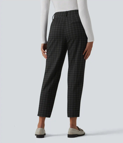 Halara Flex™ High Waisted Plaid Tapered Work Pants with Pockets