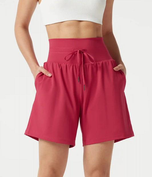 SoftlyZero™ Airy Ultra High-Waist Drawstring 2-in-1 InstantCool Yoga Shorts 7" with Pockets