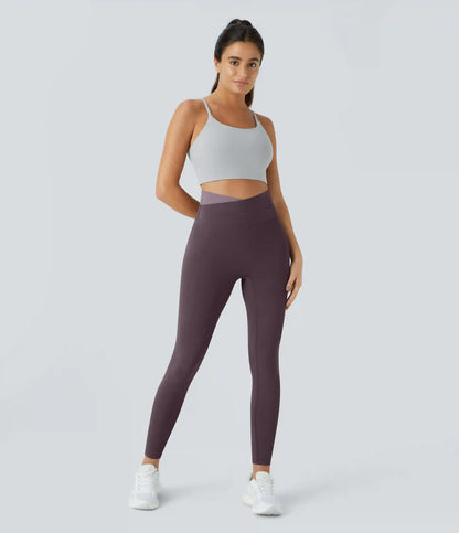 SoftlyZero™ Crossover Color Block Leggings
