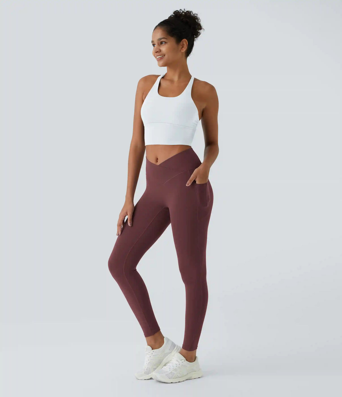 SoftlyZero™ Crossover Pocket Plain Leggings