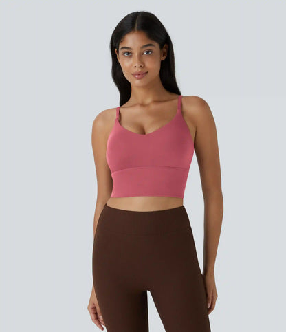 SoftlyZero™ Low Support V Neck Yoga Sports Bra-A-D Cups