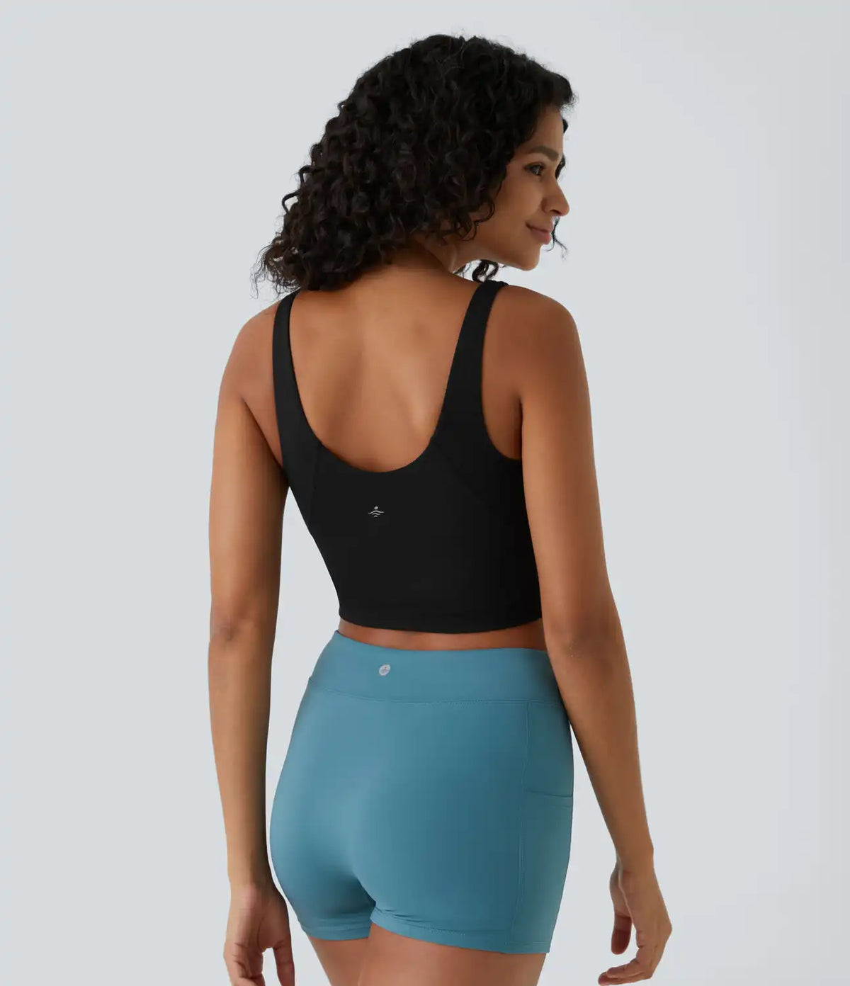 Padded V Neck Cropped Yoga Tank Top A-D Cups