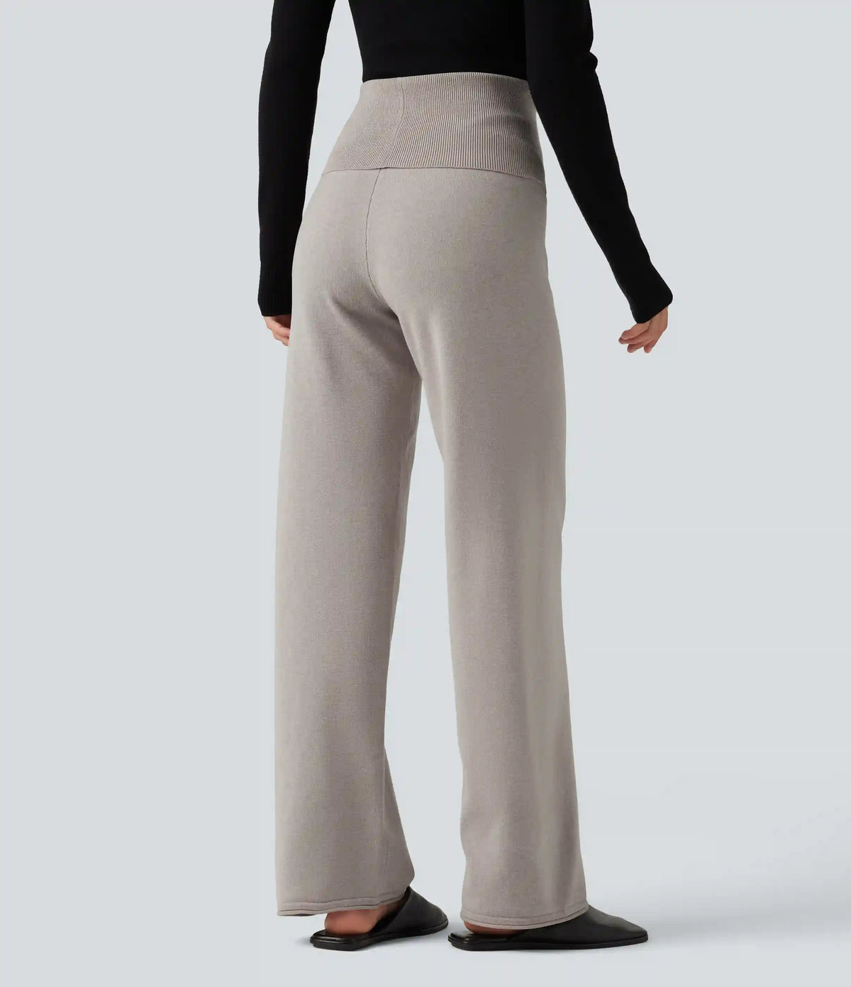 High Waisted Straight Leg Lounge Sweater Pants