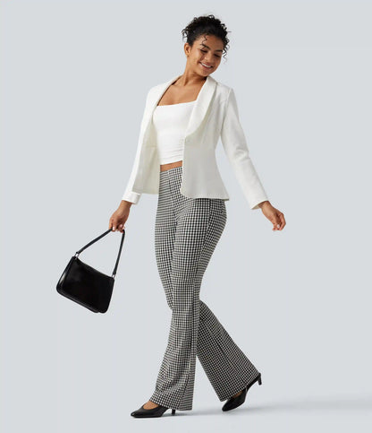 Halara Flex™ High Waisted Plaid Bootcut Work Pants with Pockets