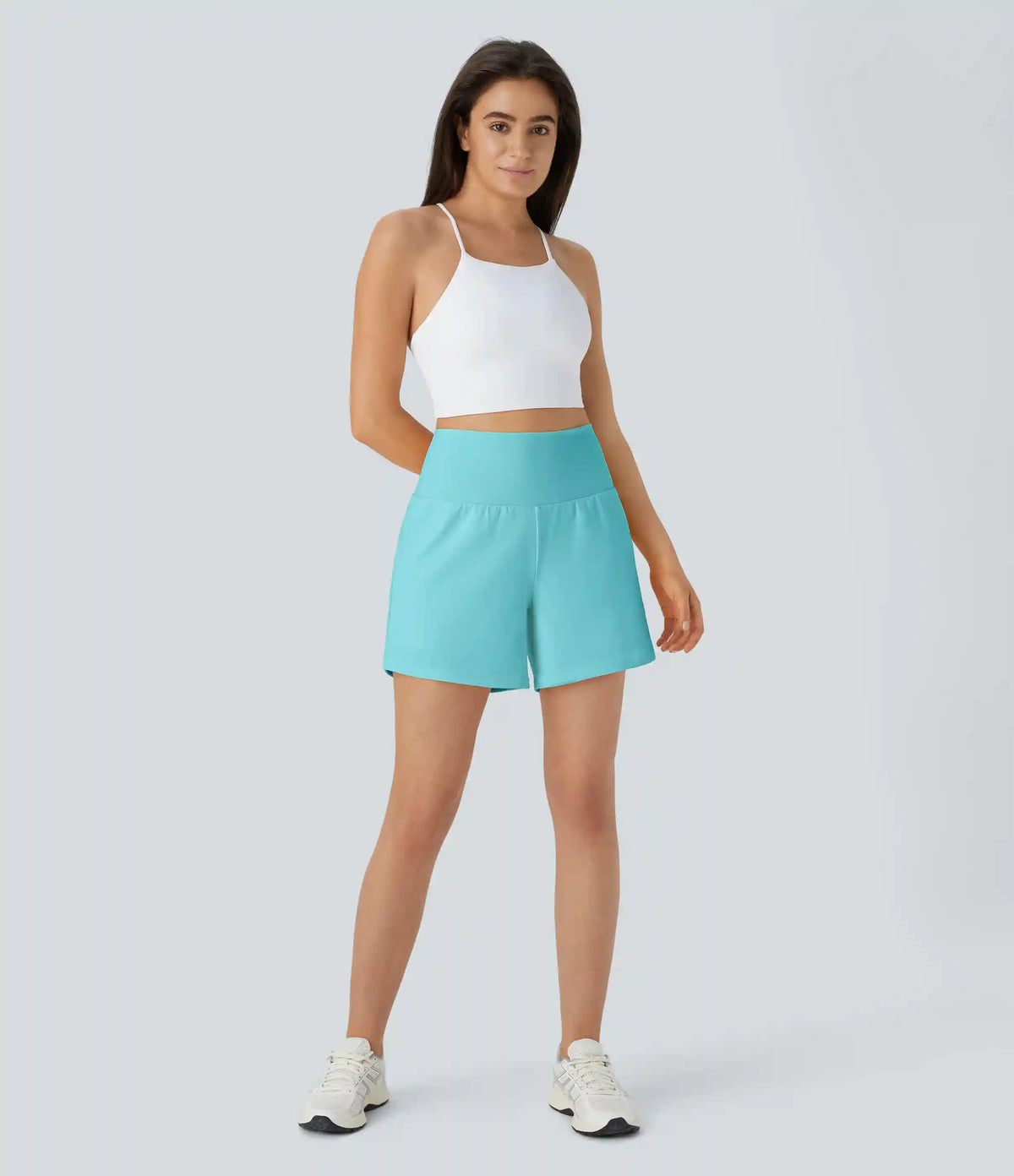 SoftlyZero™ Airy Super High Waisted 2-in-1 InstantCool Yoga Shorts 5'' with Pockets-Longer Length