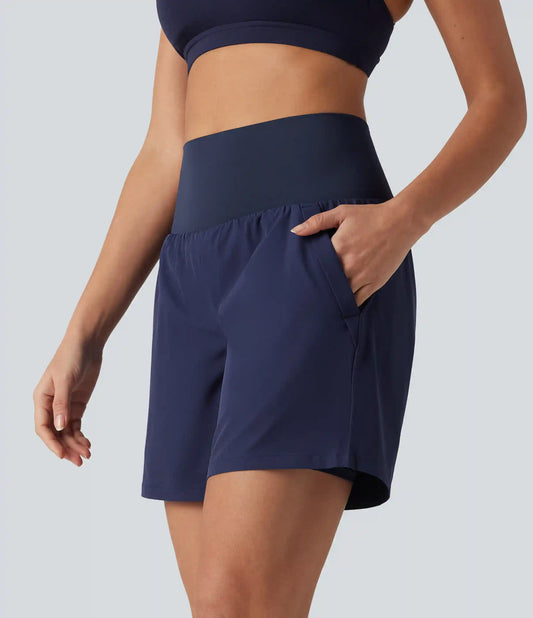 Breezeful™ High Waisted 2-in-1 Quick Dry Yoga Shorts 7'' with Pockets