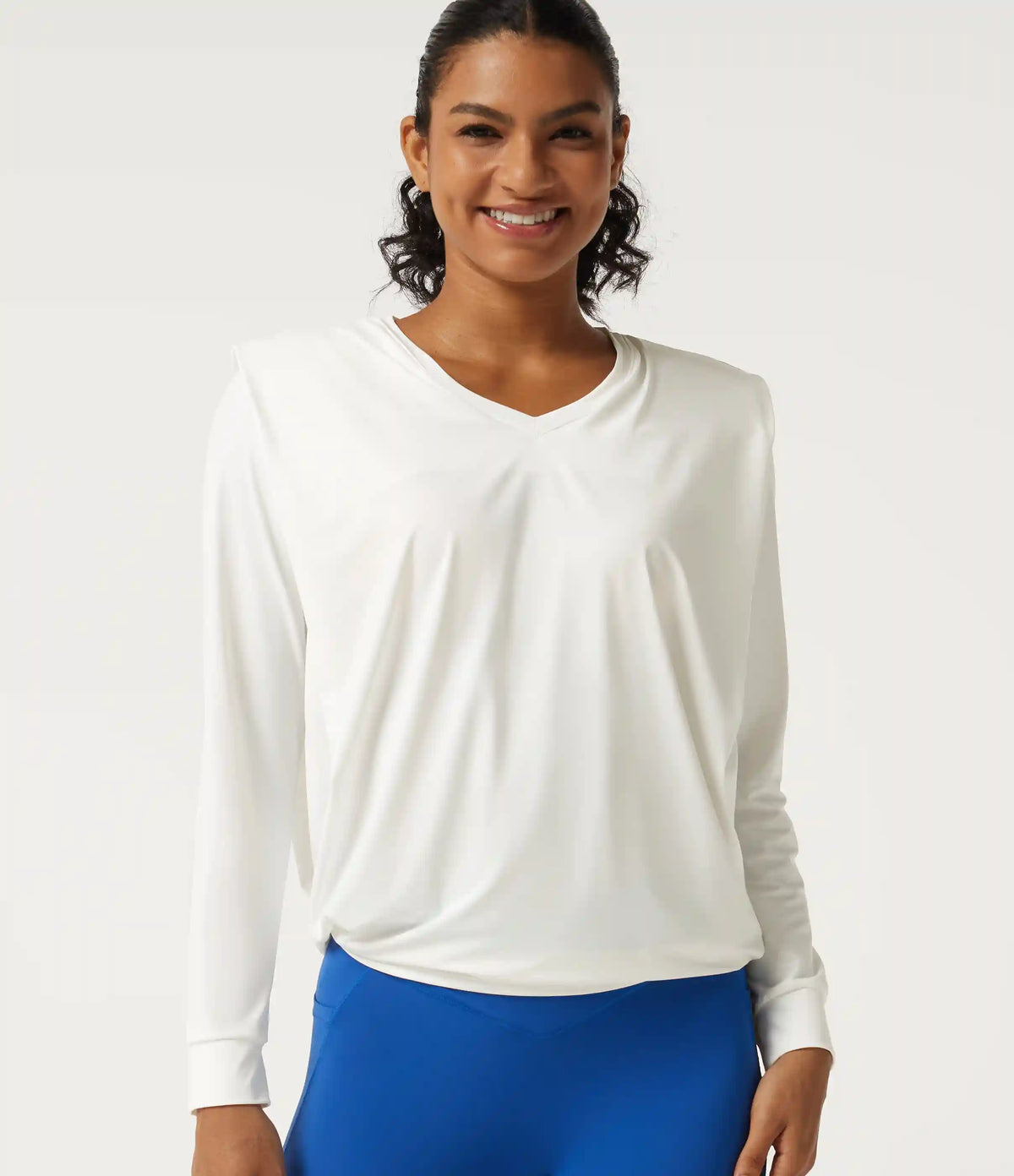 V Neck Long Sleeve Quick Dry Yoga Sports Top-UPF50+