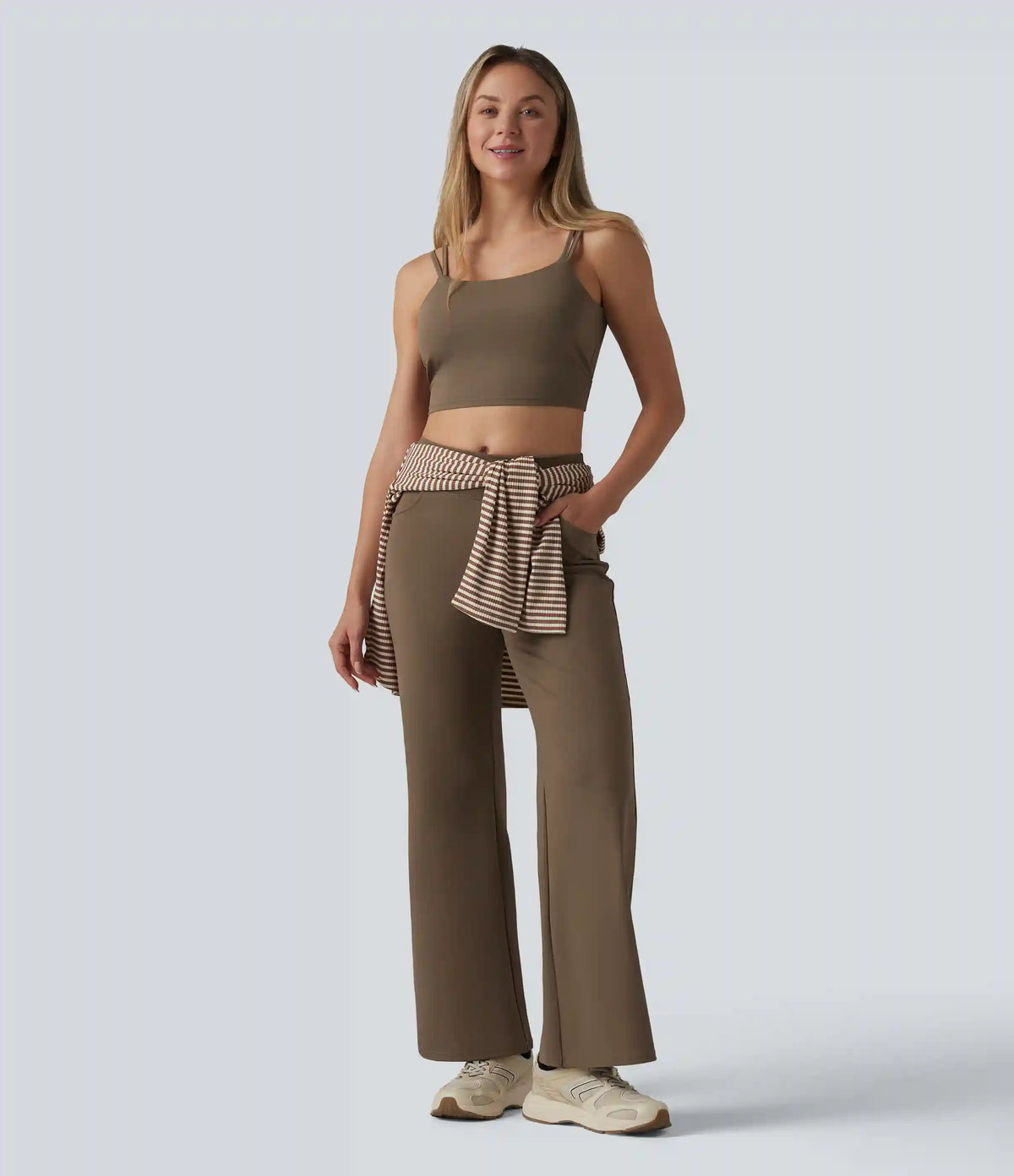 Mid Rise Bootcut Yoga Pants with Pockets