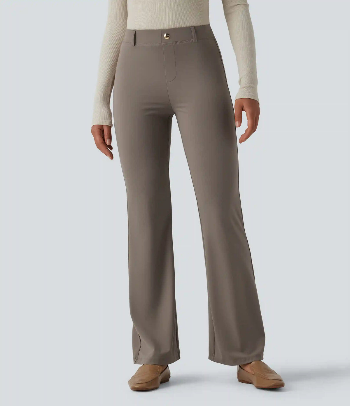 High Waisted Flare Work Pants