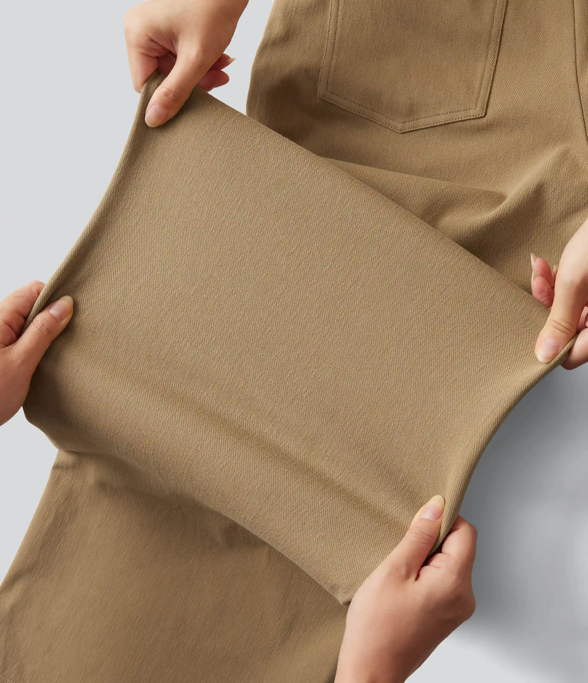 Low Rise Asymmetric Wide Leg Casual Cotton Pants with Pockets