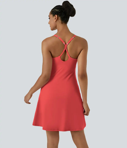 SoftlyZero™ Airy Cut Out 2-in-1 Pocket InstantCool Longer Active Dress