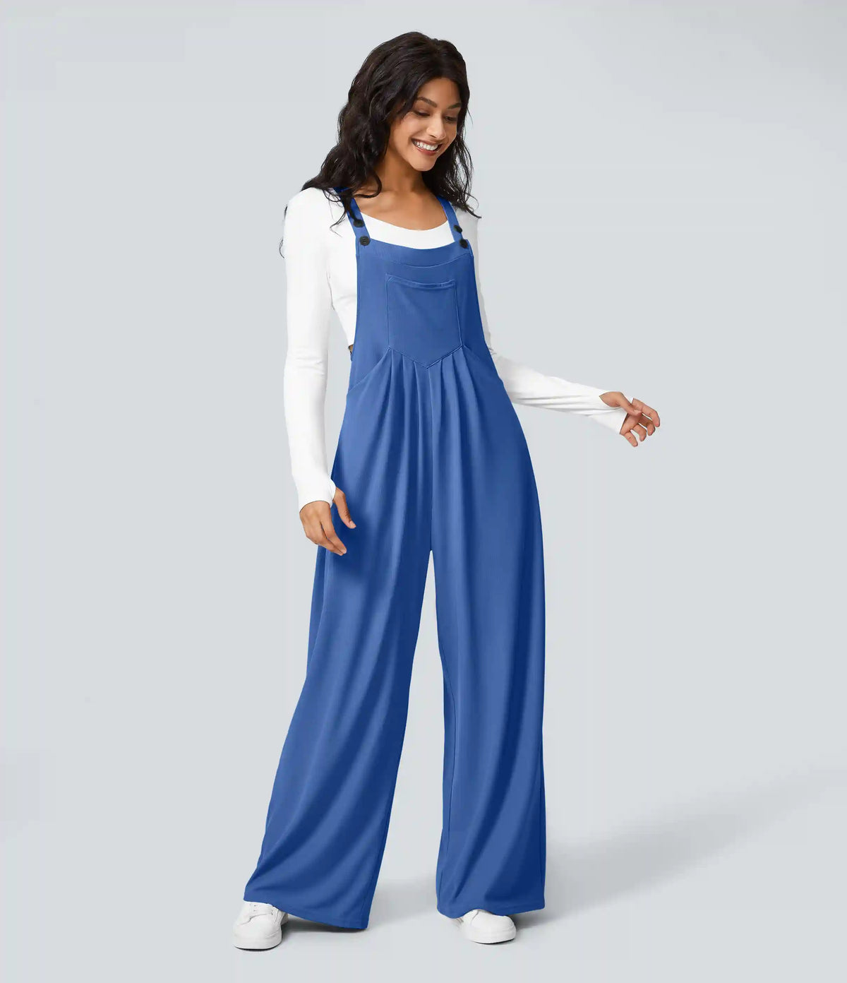 Pockets Waffle Casual Overalls