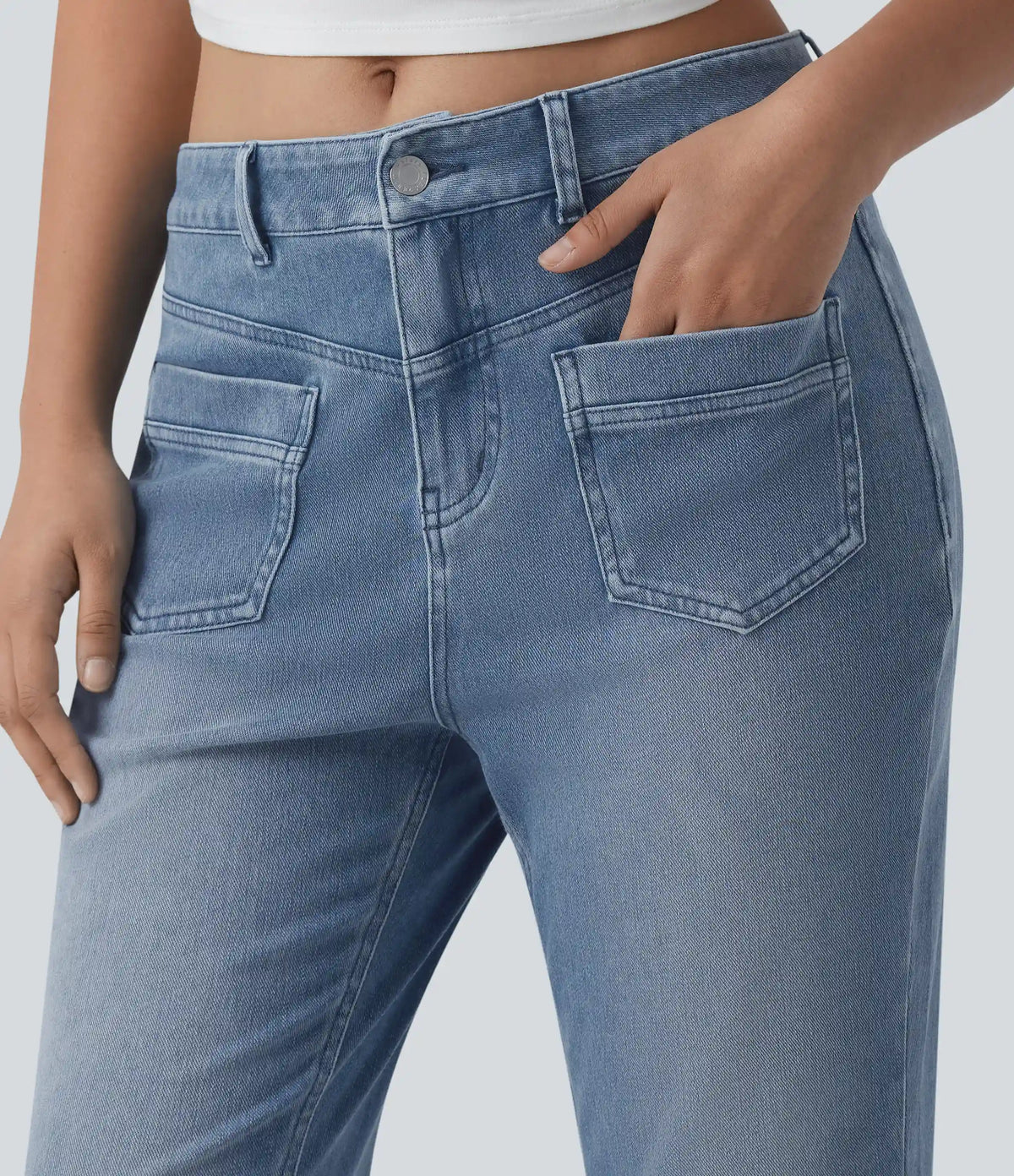 Halara Flex™ Mid Rise Casual Flare Jeans with Pockets